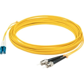 Picture of AddOn 25m LC (Male) to ST (Male) Straight Yellow OS2 Duplex Plenum Fiber Patch Cable