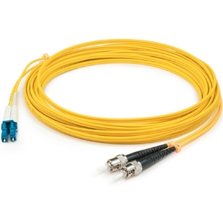 Picture of AddOn 1m LC (Male) to ST (Male) Yellow OS2 Duplex Fiber OFNR (Riser-Rated) Patch Cable