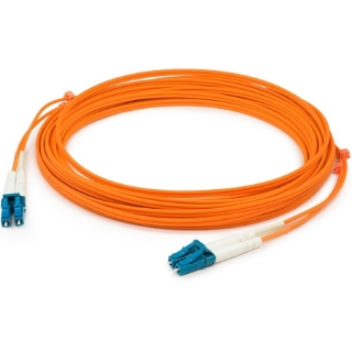 Picture of AddOn 50m LC (Male) to LC (Male) Orange OM1 Duplex Fiber OFNR (Riser-Rated) Patch Cable