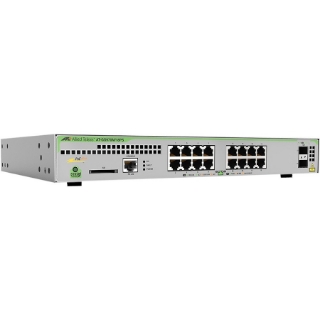 Picture of Allied Telesis L3 switch with 16 x 10/100/1000T PoE ports and 2 x 100/1000X SFP ports