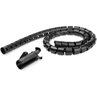 Picture of StarTech.com 1.5m / 4.9ft Cable Management Sleeve - Spiral - 25mm / 1" Diameter - W/ Cable Loading Tool - Expandable Coiled Cord Organizer