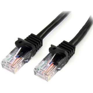 Picture of StarTech.com 6 ft Black Snagless Cat 5e UTP Patch Cable