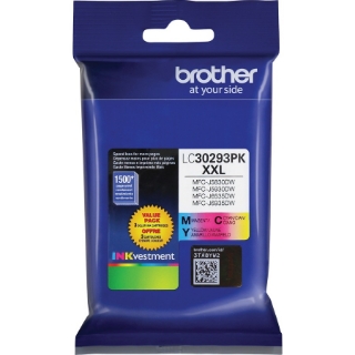 Picture of Brother Genuine LC30293PK INKvestment Super High Yield Ink Cartridges - Cyan, Magenta, Yellow