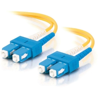 Picture of C2G-5m SC-SC 9/125 OS1 Duplex Singlemode PVC Fiber Optic Cable (LSZH) - Yellow