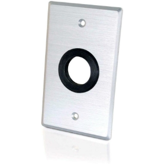 Picture of C2G 1in Grommet Cable Pass Through Single Gang Wall Plate - Brushed Aluminum