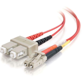 Picture of C2G-3m LC-SC 62.5/125 OM1 Duplex Multimode Fiber Optic Cable (Plenum-Rated) - Red