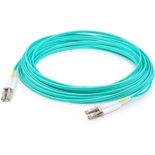 Picture of AddOn 1m LC (Male) to LC (Male) Aqua OM3 Duplex Fiber OFNR (Riser-Rated) Patch Cable