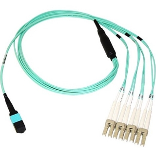 Picture of Axiom MPO Female to 4 LC Multimode OM4 50/125 Fiber Optic Breakout Cable - 30m