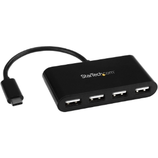 Picture of StarTech.com 4 Port USB C Hub - Mini Hub - USB-C to 4x USB-A - USB 2.0 Hub - USB Type C Hub - USB C to USB Hub - USB C Port Expander