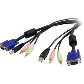 Picture of StarTech.com 10 ft 4-in-1 USB VGA KVM Cable with Audio and Microphone