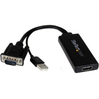 Picture of StarTech.com VGA to HDMI Adapter with USB Audio & Power - Portable VGA to HDMI Converter - 1080p