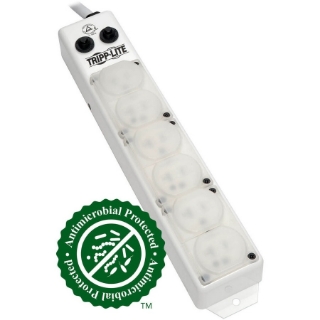 Picture of Tripp Lite Safe-IT Power Strip Medical Hospital Grade Antimicrobial UL1363A 6 Outlet 20A 7ft Cord
