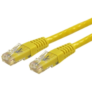 Picture of StarTech.com 25ft CAT6 Ethernet Cable - Yellow Molded Gigabit - 100W PoE UTP 650MHz - Category 6 Patch Cord UL Certified Wiring/TIA