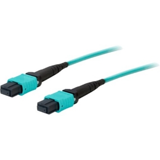 Picture of AddOn 25m MPO (Female) to MPO (Female) 12-Strand Aqua OM4 Straight Fiber OFNR (Riser-Rated) Patch Cable