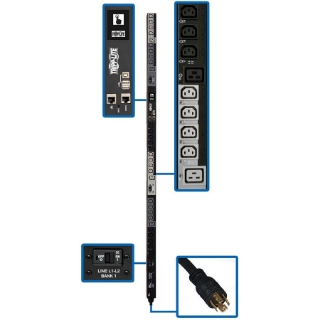 Picture of Tripp Lite PDU 3-Phase Switched 10kW 208/240V IEC 24 C13 6 C19 L21-30P TAA