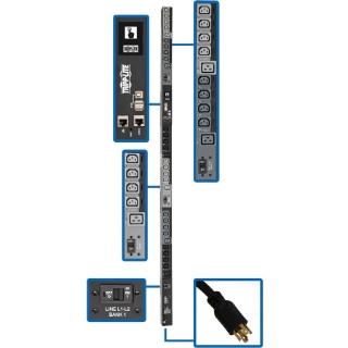 Picture of Tripp Lite 3-Phase PDU Switched 10kW 200/208/240V 24 C13;6 C19 L21-30P TAA