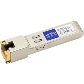 Picture of AddOn MSA and TAA Compliant 10/100/1000Base-TX SFP Transceiver (Copper, 100m, RJ-45)