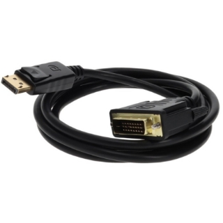 Picture of 5PK 6ft DisplayPort 1.2 Male to DVI-D Dual Link (24+1 pin) Male Black Cables Which Requires DP++ For Resolution Up to 2560x1600 (WQXGA)