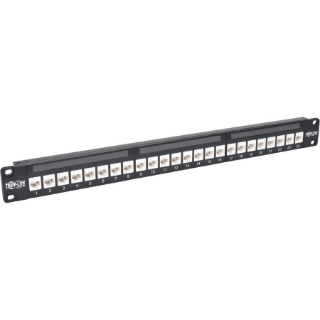 Picture of Tripp Lite 24-Port Cat6a Patch Panel Feedthrough Rackmount RJ45 Ethernet 1U