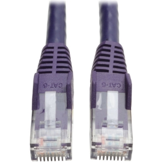 Picture of Tripp Lite Cat6 GbE Gigabit Ethernet Snagless Molded Patch Cable UTP Purple RJ45 M/M 50ft 50'