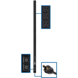 Picture of Tripp Lite PDU Basic 24 5-15/20R L5-30P 2.9kW 120V 10ft Cord 63.75in 0U