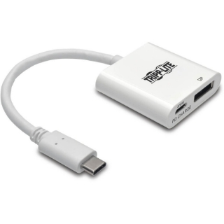 Picture of Tripp Lite USB C to DisplayPort Video Adapter Converter w/ USB-C PD Charging Port, USB Type C to DP, USB-C, USB Type-C 6in