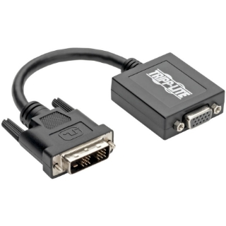 Picture of Tripp Lite 6in DVI-D to VGA Adapter Active Converter Cable 6" 1920x1200 - DVI/VGA for Video Device, Monitor, Projector - 6" - 1 x DVI-D (Single-Link) Male Digital Video - 1 x HD-15 Female VGA, 1 x Micro Type B Female USB - Black