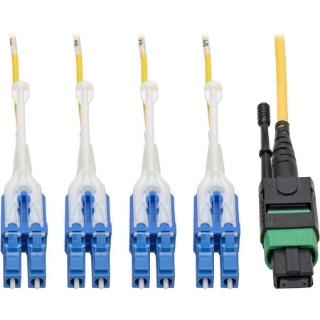 Picture of Tripp Lite MTP/MPO (APC) to 8xLC SMF Fiber Breakout Cable QSFP+ 40/100Gb 2M
