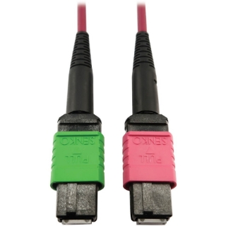 Picture of Tripp Lite Multimode Fiber Optic Cable 400G OM4 MTP/MPO-APC to MTP/MPO-UPC F/F 5M