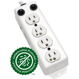 Picture of Tripp Lite Safe-IT Power Strip Medical Hospital Grade Antimicrobial UL1363A 4 Outlet 15A 7ft Cord