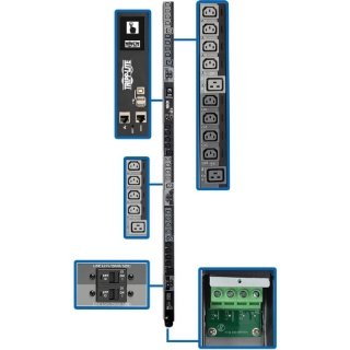 Picture of Tripp Lite 3-Phase PDU Switched 28.8kW 220-240V 24 C13 6 C19 Touchscreen 0U