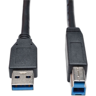 Picture of Tripp Lite 3ft USB 3.2 Gen 1 SuperSpeed Device Cable (AB M/M) Black, 3 ft. (0.91 m)