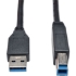 Picture of Tripp Lite 3ft USB 3.2 Gen 1 SuperSpeed Device Cable (AB M/M) Black, 3 ft. (0.91 m)