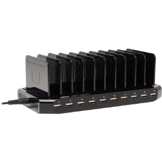 Picture of Tripp Lite 10-Port USB Charging Station Hub w Adjustable Storage Tablet / Smartphone / iPad / Iphone 5V 21A 105W