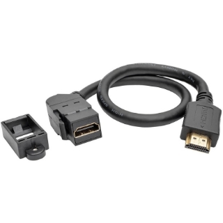 Picture of Tripp Lite 1ft HDMI w/ Ethernet Keystone Panel Mount Extension Cable Angled 1'