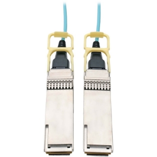 Picture of Tripp Lite QSFP28 to QSFP28 Active Optical Cable - 100GbE, AOC, M/M, Aqua, 20 m (65.6 ft.)