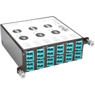 Picture of Tripp Lite 40Gb-10Gb Breakout Cassette x3 8-Fiber OM4 MTP/MPO to x12 Dup LC