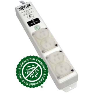 Picture of Tripp Lite Safe-IT Surge Protector Power Strip Hospital Medical Antimicrobial 4 Outlet 6' Cord