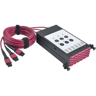 Picture of Tripp Lite OM4 40 GB to 10 GB Fiber Optic Cassette x3 MTP/MPO to x12 LC Duplex