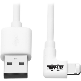 Picture of Tripp Lite Lightning to USB Sync Charge CAble Right-Angle for iPhones iPads Apple White 6ft 6'