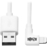 Picture of Tripp Lite Lightning to USB Sync Charge CAble Right-Angle for iPhones iPads Apple White 6ft 6'