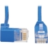 Picture of Tripp Lite Cat6 Ethernet Cable Down Right Angled Slim Molded M/M Blue 3ft