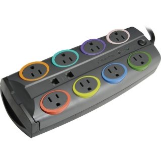 Picture of Kensington SmartSockets Color-Coded Eight-Outlet Adapter Model Surge Protector