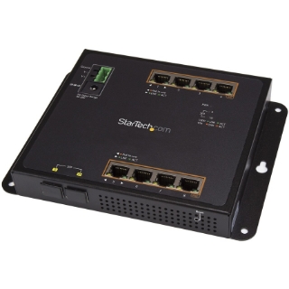 Picture of StarTech.com Industrial 8 Port Gigabit PoE+ Switch w/2 SFP MSA Slots 30W Layer/L2 Switch Managed Ethernet Network Switch IP-30/-40C to 75C