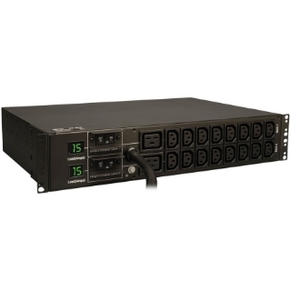Picture of Tripp Lite PDU Metered 208V / 240V 30A 16 C13; 2 C19 L6-30P Horizontal 2URM