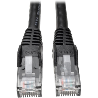 Picture of Tripp Lite Cat6 GbE Gigabit Ethernet Snagless Molded Patch Cable UTP Black RJ45 M/M 75ft 75'