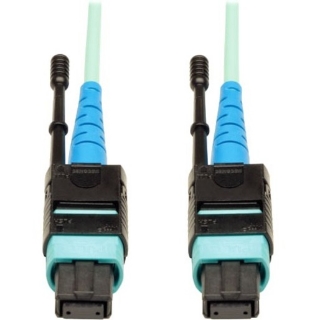 Picture of Tripp Lite 2M MTP / MPO Patch Cable 24 Fiber 100GbE Aqua OM3 Plenum 6ft 6' 2 Meter