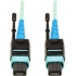 Picture of Tripp Lite 2M MTP / MPO Patch Cable 24 Fiber 100GbE Aqua OM3 Plenum 6ft 6' 2 Meter