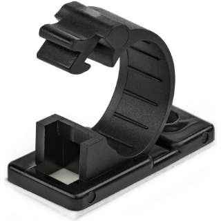 Picture of StarTech.com 100 Self Adhesive Cable Management Clips - Ethernet/Network Cable/Office Desk Cord Organizer - Sticky Wire Holder/Clamp Black