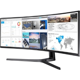 Picture of Samsung C49J89 49" Double Full HD (DFHD) Curved Screen LED LCD Monitor - 32:9 - Charcoal Black Hairline, Titanium